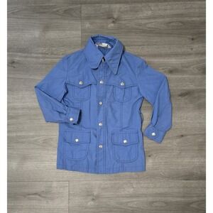 Vintage 70s 80s Montgomery Ward Denim Snap Western Youth Size 6 Shirt Cowboy